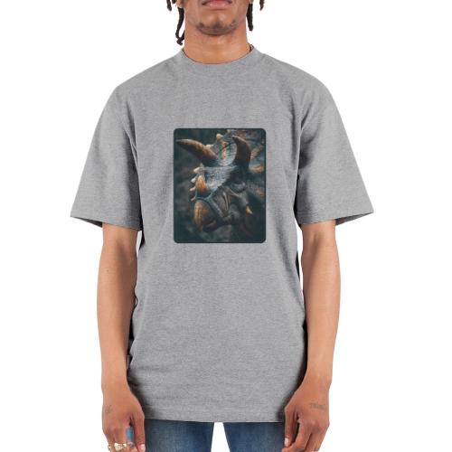Triceratops Detailed Portrait Design - Unisex Oversized Heavyweight T-Shirt