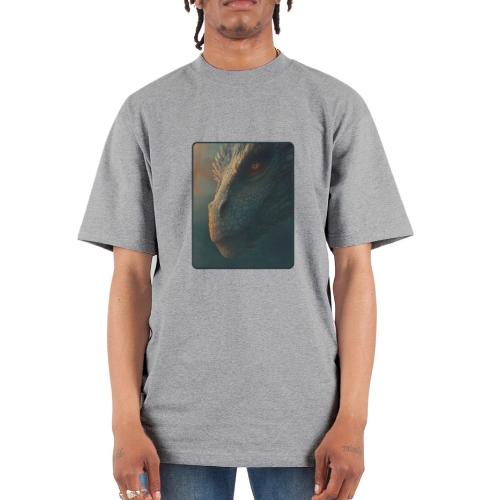 Golden Eye Dragon Close-Up Design - Unisex Oversized Heavyweight T-Shirt