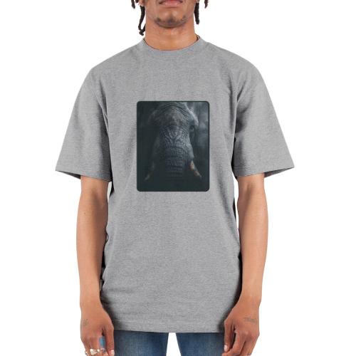 Shadow Elephant Intense Eyes Design - Unisex Oversized Heavyweight T-Shirt