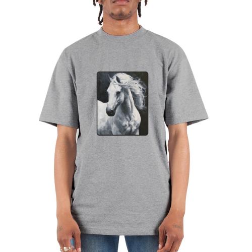 White Horse Oil Painting Design - Unisex Oversized Heavyweight T-Shirt