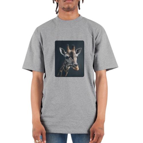 Majestic Giraffe Artistic Portrait Design - Unisex Oversized Heavyweight T-Shirt