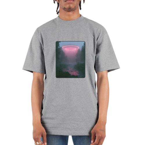 Neon UFO Forest River Design - Unisex Oversized Heavyweight T-Shirt