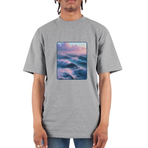 Dreamy Pastel Ocean Sunset Art - Unisex Oversized Heavyweight T-Shirt