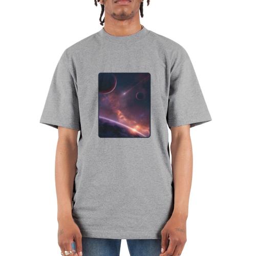 Cosmic Sunset Nebula Space Art - Unisex Oversized Heavyweight T-Shirt