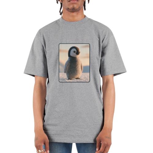 Cute Penguin Chick Sunrise Design - Unisex Oversized Heavyweight T-Shirt