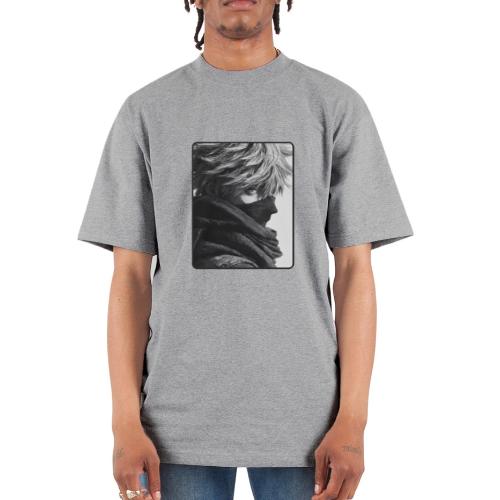 Battle-Worn Ninja Portrait - Unisex Oversized Heavyweight T-Shirt