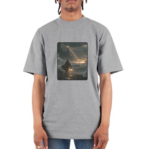 The Lone Lightkeeper's Beacon - Unisex Oversized Heavyweight T-Shirt