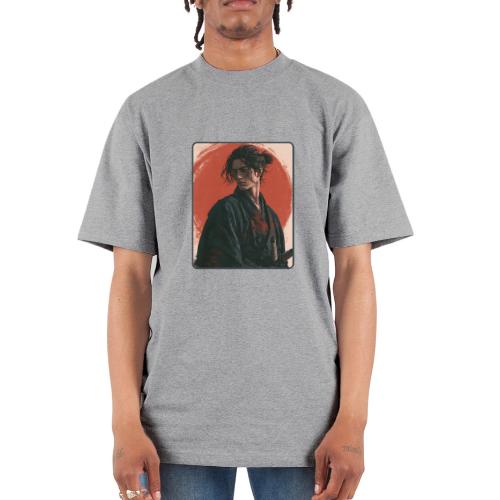 Samurai Beneath the Red Sun - Unisex Oversized Heavyweight T-Shirt