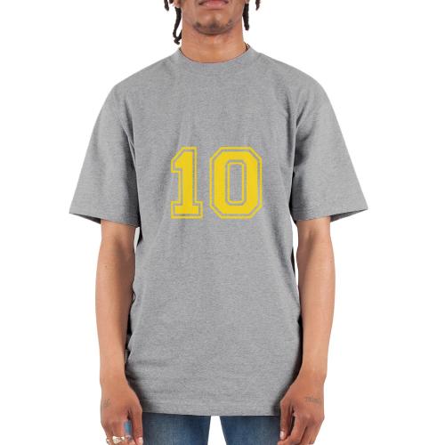 Number 10 in a classic athletic collegiate font - Unisex Oversized Heavyweight T-Shirt