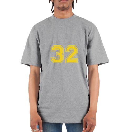Number 32 in a classic athletic collegiate font - Unisex Oversized Heavyweight T-Shirt