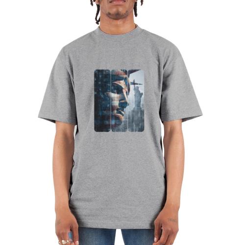 USA: Liberty in Three Visions - Unisex Oversized Heavyweight T-Shirt