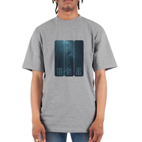 Neon Liberty USA Triptych - Unisex Oversized Heavyweight T-Shirt