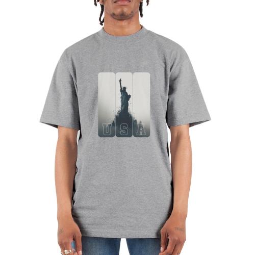 USA: Liberty Rising Over Manhattan - Unisex Oversized Heavyweight T-Shirt