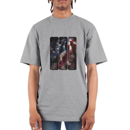 USA: Worn Stars and Stripes - Unisex Oversized Heavyweight T-Shirt
