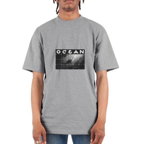 Ocean: Monochrome descent of a scuba diver - Unisex Oversized Heavyweight T-Shirt