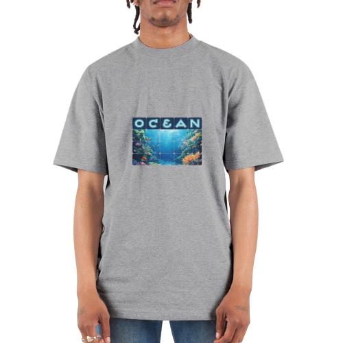 Ocean: Tropical Drift - Unisex Oversized Heavyweight T-Shirt