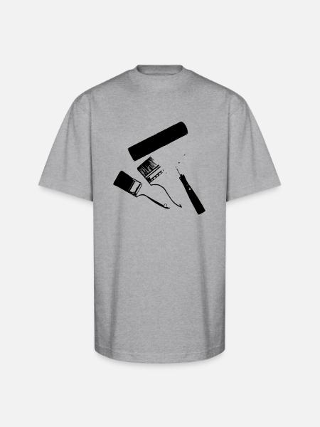 paint roller - Unisex Oversized Heavyweight T-Shirt - heather gray
