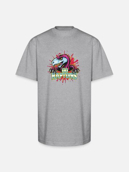 Go Raptors - Unisex Oversized Heavyweight T-Shirt - heather gray