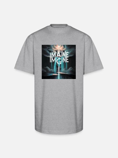Imagine - Unisex Oversized Heavyweight T-Shirt - heather gray
