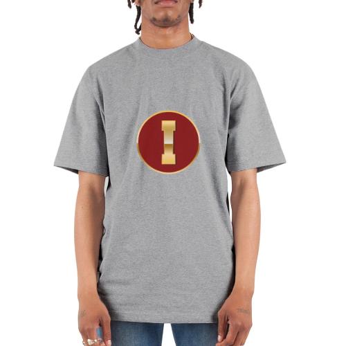Letter I – Capital Varsity Alphabet Monogram - Unisex Oversized Heavyweight T-Shirt