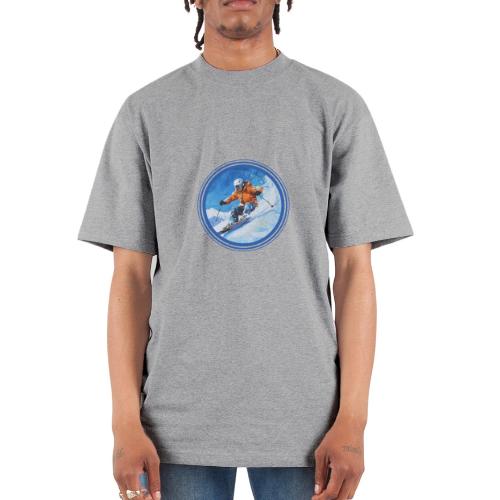 Skiing: On the Edge - Unisex Oversized Heavyweight T-Shirt