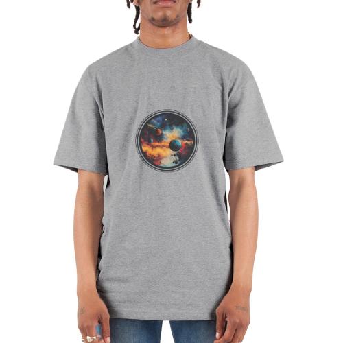 Cosmic Brush Planets - Unisex Oversized Heavyweight T-Shirt