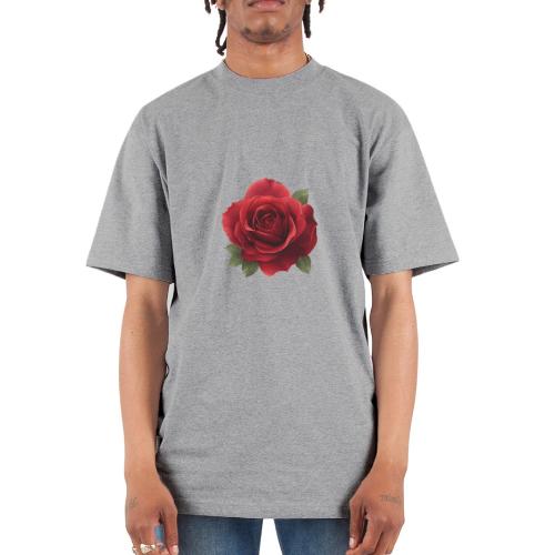 Rose: Crimson Bloom Elegance - Unisex Oversized Heavyweight T-Shirt