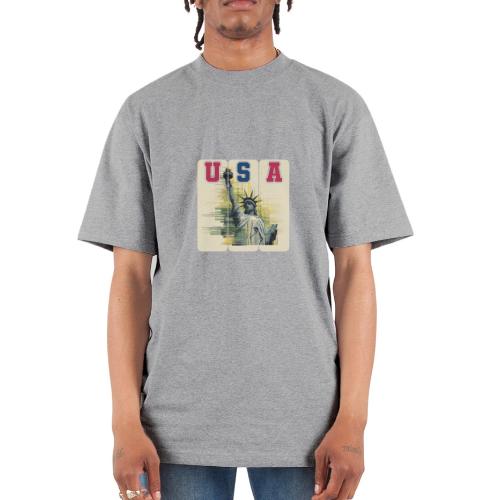 Art illustration of the Statue of Liberty - Unisex Oversized Heavyweight T-Shirt