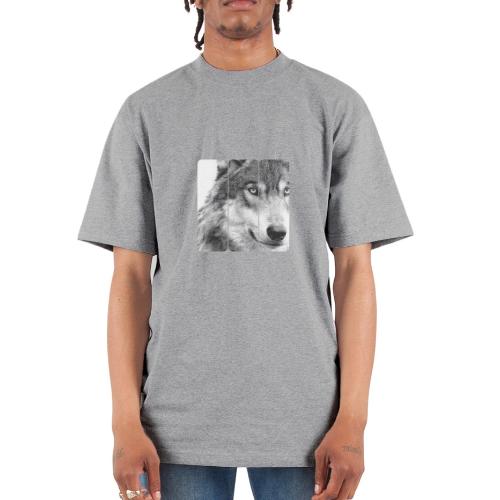 Wolf Face Triptych: Silent Alpha - Unisex Oversized Heavyweight T-Shirt