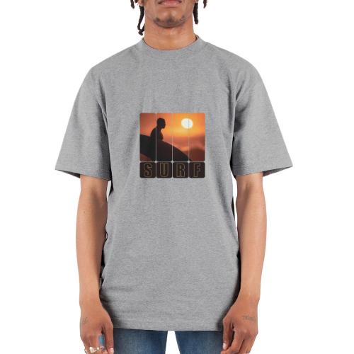 Surfing: Sunset Surf Panels - Unisex Oversized Heavyweight T-Shirt