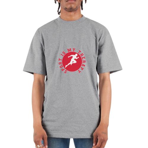 Sport Is My Therapy – Running Motivation Badge - Unisex Oversized Heavyweight T-Shirt