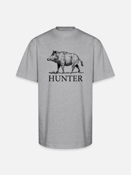 Hog Hunter - Unisex Oversized Heavyweight T-Shirt - heather gray