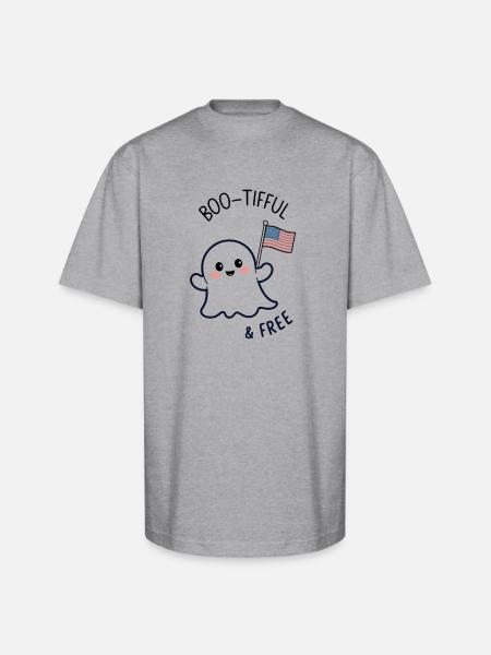 Ghost - 4th of july - Unisex Oversized Heavyweight T-Shirt - heather gray