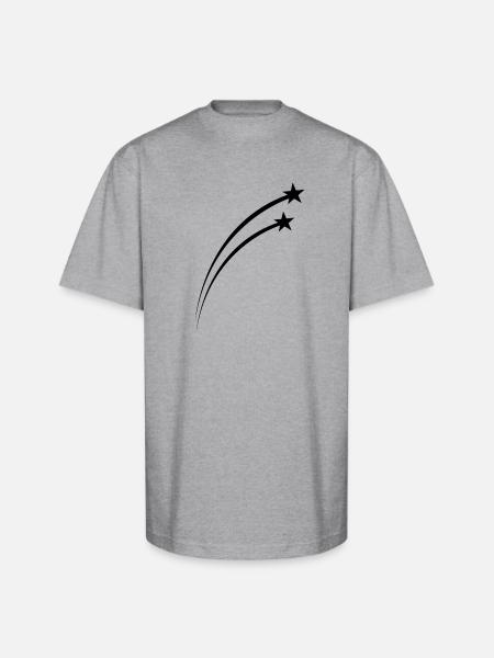 Twin Shooting Star Meteor Arc - Unisex Oversized Heavyweight T-Shirt - heather gray