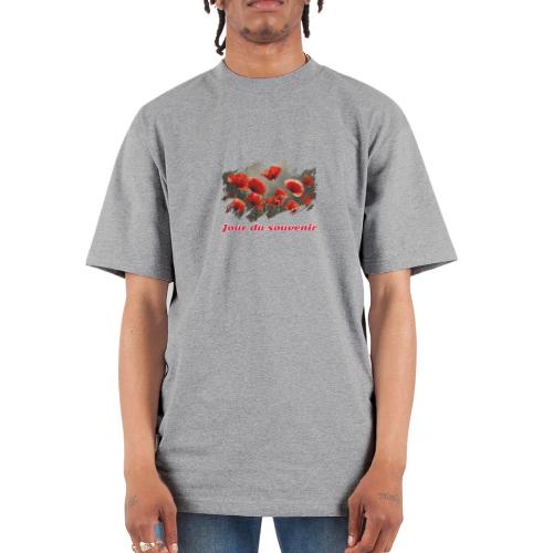 Remembrance Day with Poppies - Unisex Oversized Heavyweight T-Shirt