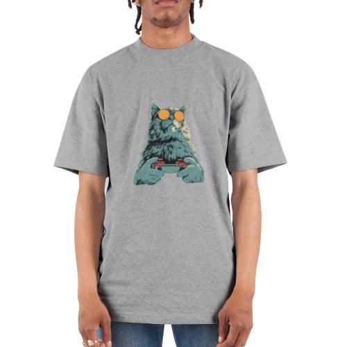 Cat: Fluff Mode On - Unisex Oversized Heavyweight T-Shirt