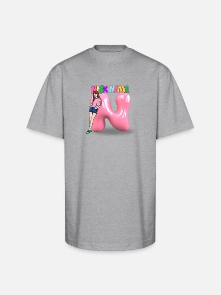Nick Name N - Unisex Oversized Heavyweight T-Shirt - heather gray