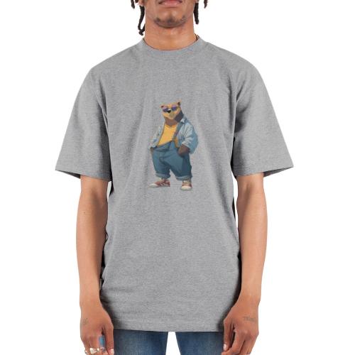 Fashion Streetwear Bear Cartoon Art - Unisex Oversized Heavyweight T-Shirt