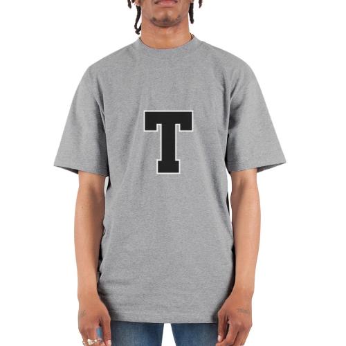 Varsity Letter T Athletic Font Design - Unisex Oversized Heavyweight T-Shirt