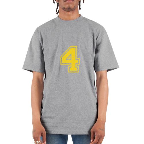 Number 4 in a classic athletic collegiate font - Unisex Oversized Heavyweight T-Shirt