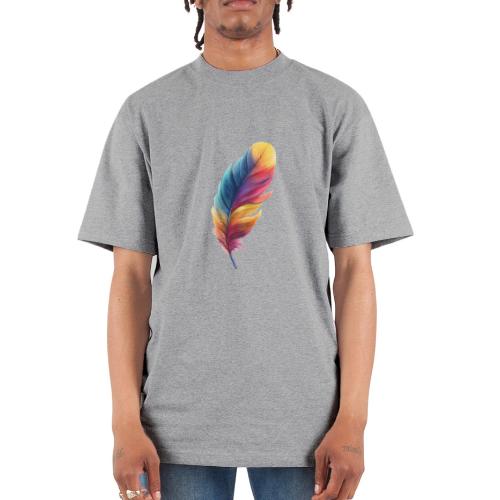 Rainbow Flight Feather - Unisex Oversized Heavyweight T-Shirt