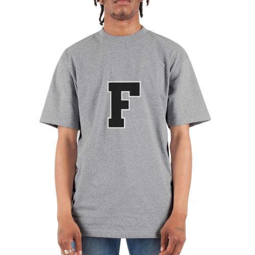 Varsity Letter F Athletic Monogram - Unisex Oversized Heavyweight T-Shirt