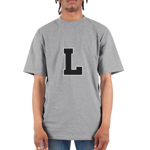Varsity Letter L Athletic Monogram - Unisex Oversized Heavyweight T-Shirt