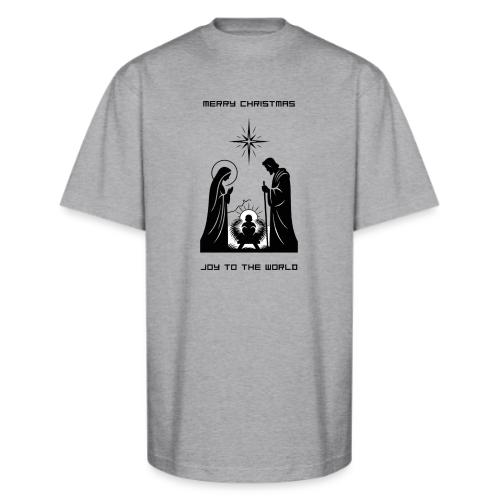 Joy to the World T-Shirt | Minimalist Nativity - Unisex Oversized Heavyweight T-Shirt