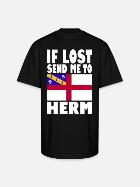 Herm Flag Saying - Unisex Oversized Heavyweight T-Shirt - black