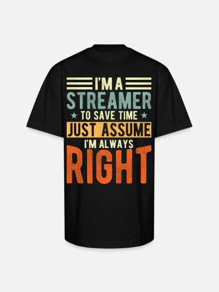 Streamer - Unisex Oversized Heavyweight T-Shirt - black