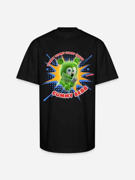 Funny Lucky Gummy Bear - Unisex Oversized Heavyweight T-Shirt - black