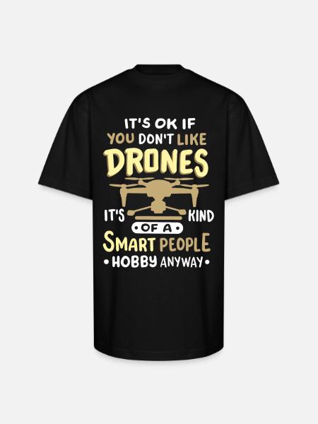 Drones Quadcopter RC Drone Pilot - Unisex Oversized Heavyweight T-Shirt - black