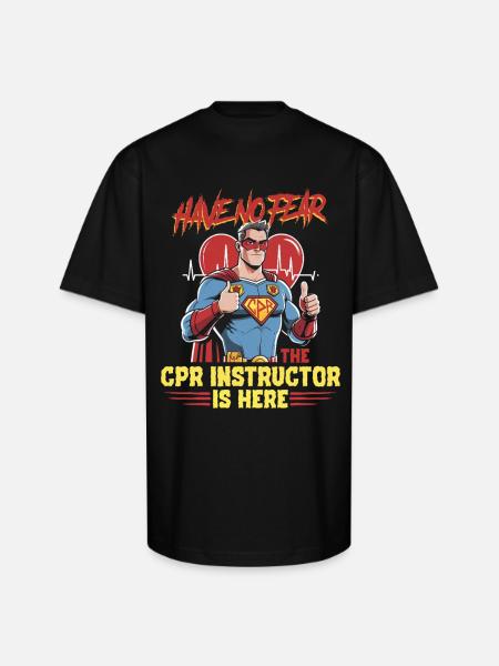 CPR Instructor Paramedic - Unisex Oversized Heavyweight T-Shirt - black