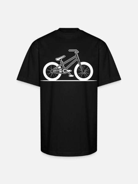 BMX Bike Drawing - Unisex Oversized Heavyweight T-Shirt - black